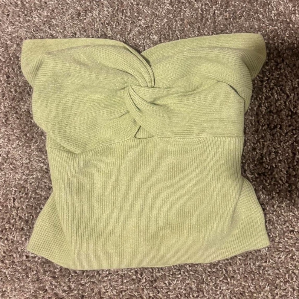 Green Knotted Tube Top